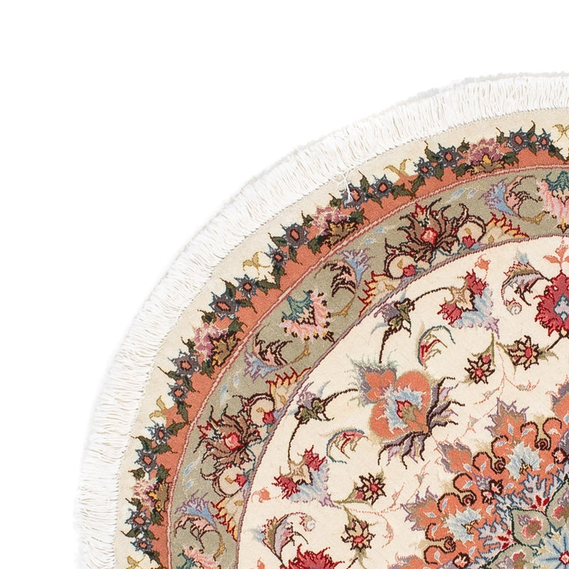 Tapis persan - Tabriz - Royal ronde  - 100 x 100 cm - beige