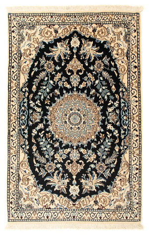 Tapis persan - Nain - Royal - 133 x 83 cm - bleu foncé