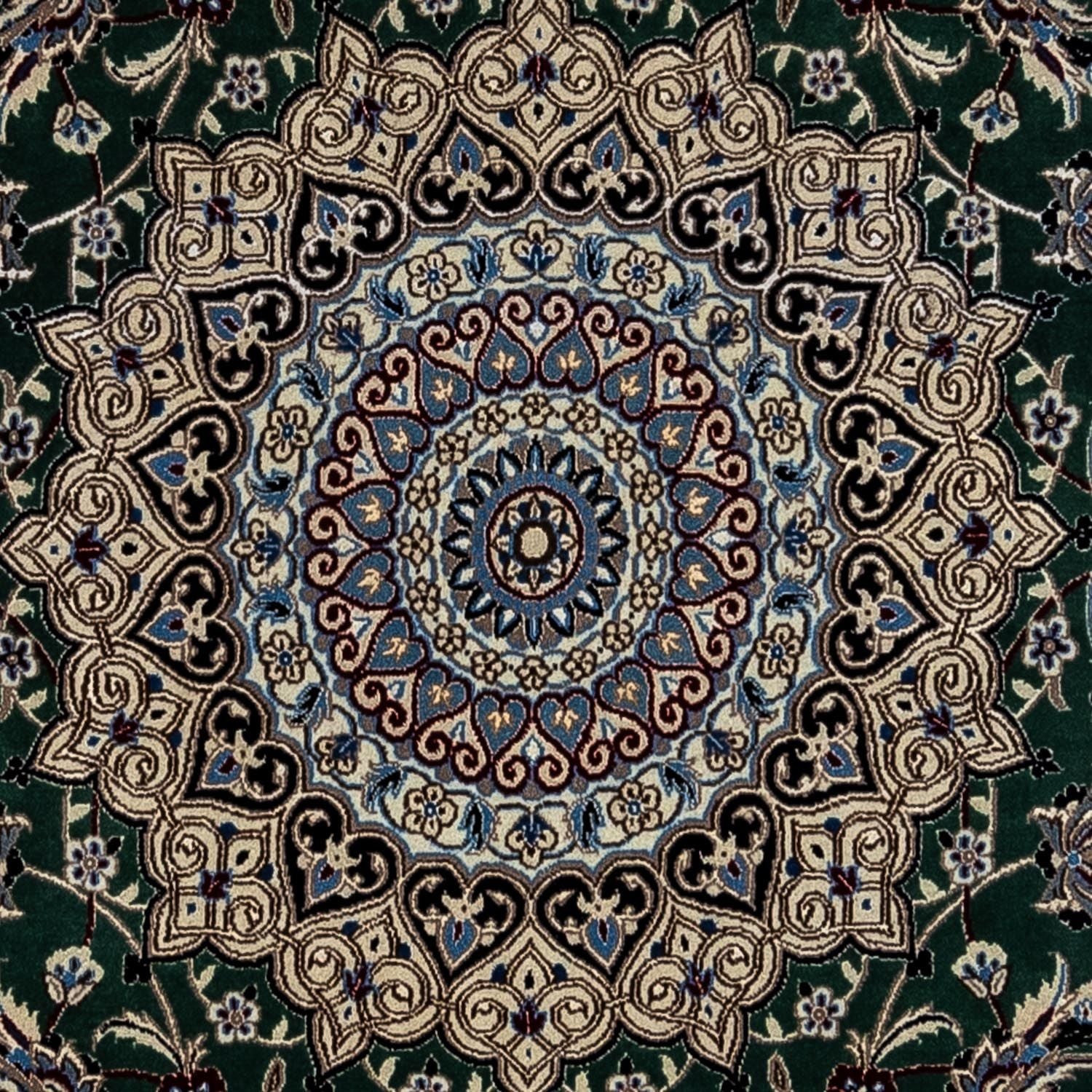 Tapis persan - Nain - Royal - 354 x 245 cm - vert foncé