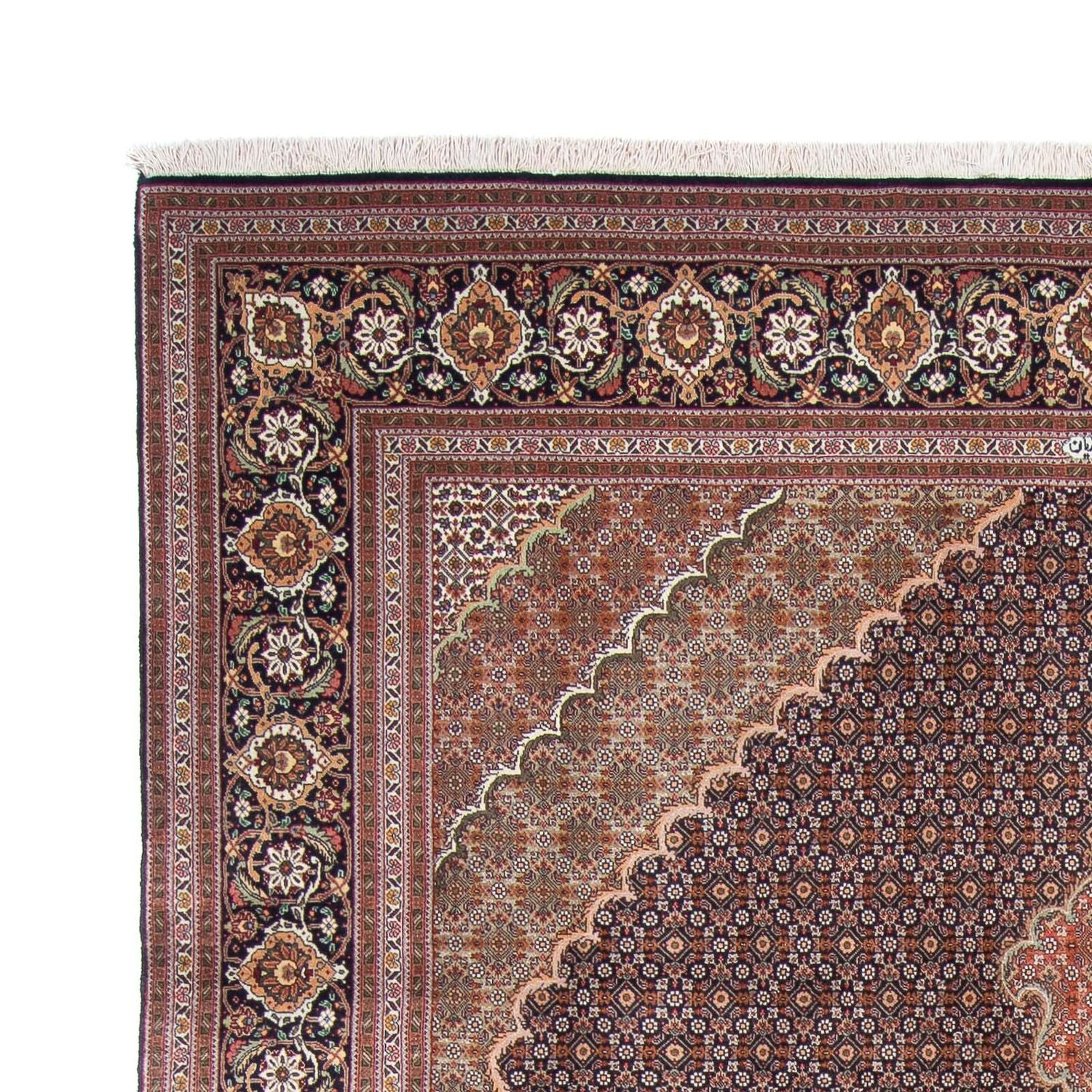 Tapis persan - Tabriz - 310 x 202 cm - bleu foncé