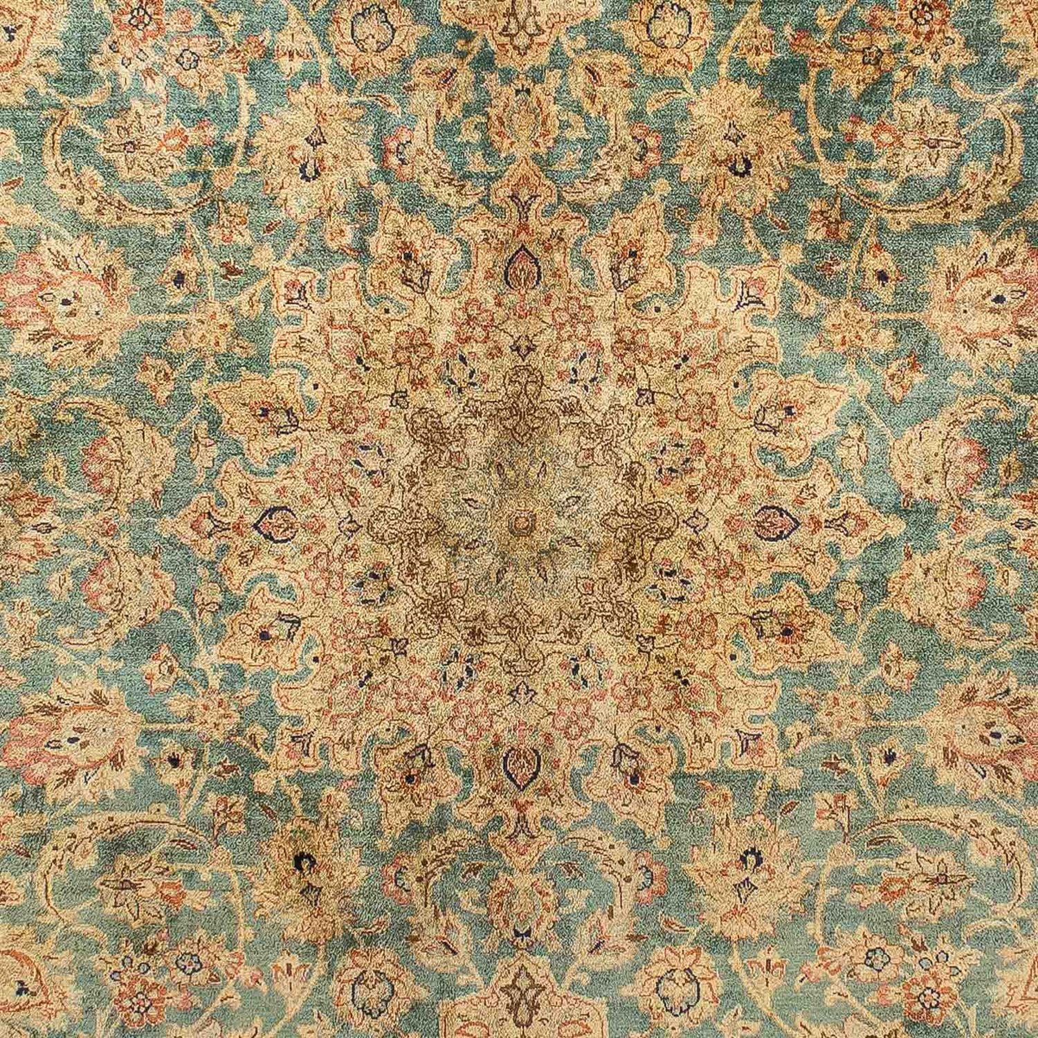 Tapis en soie - Ghom soie - Premium - 216 x 132 cm - bleu foncé