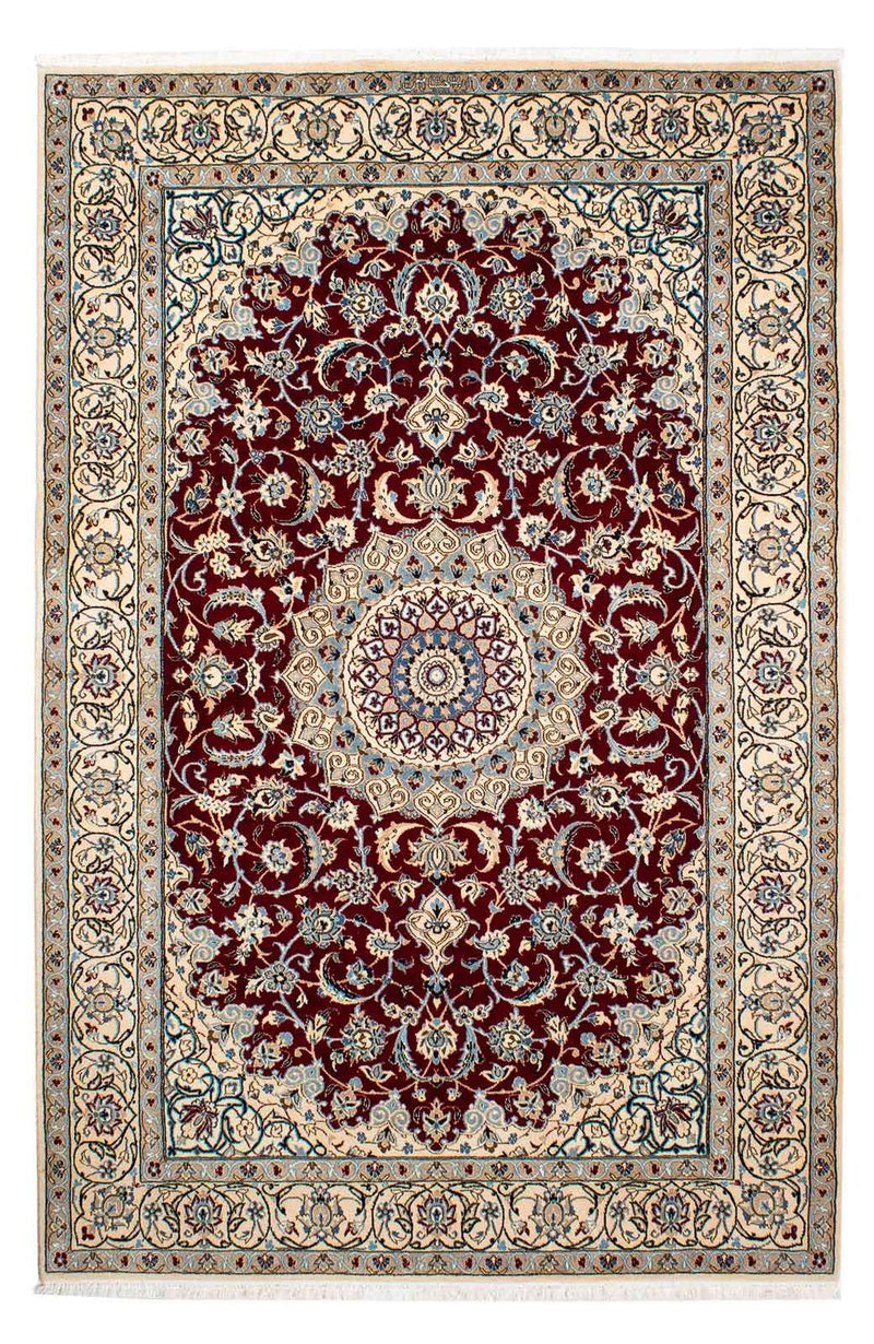 Tapis persan - Nain - Royal - 242 x 155 cm - rouge foncé