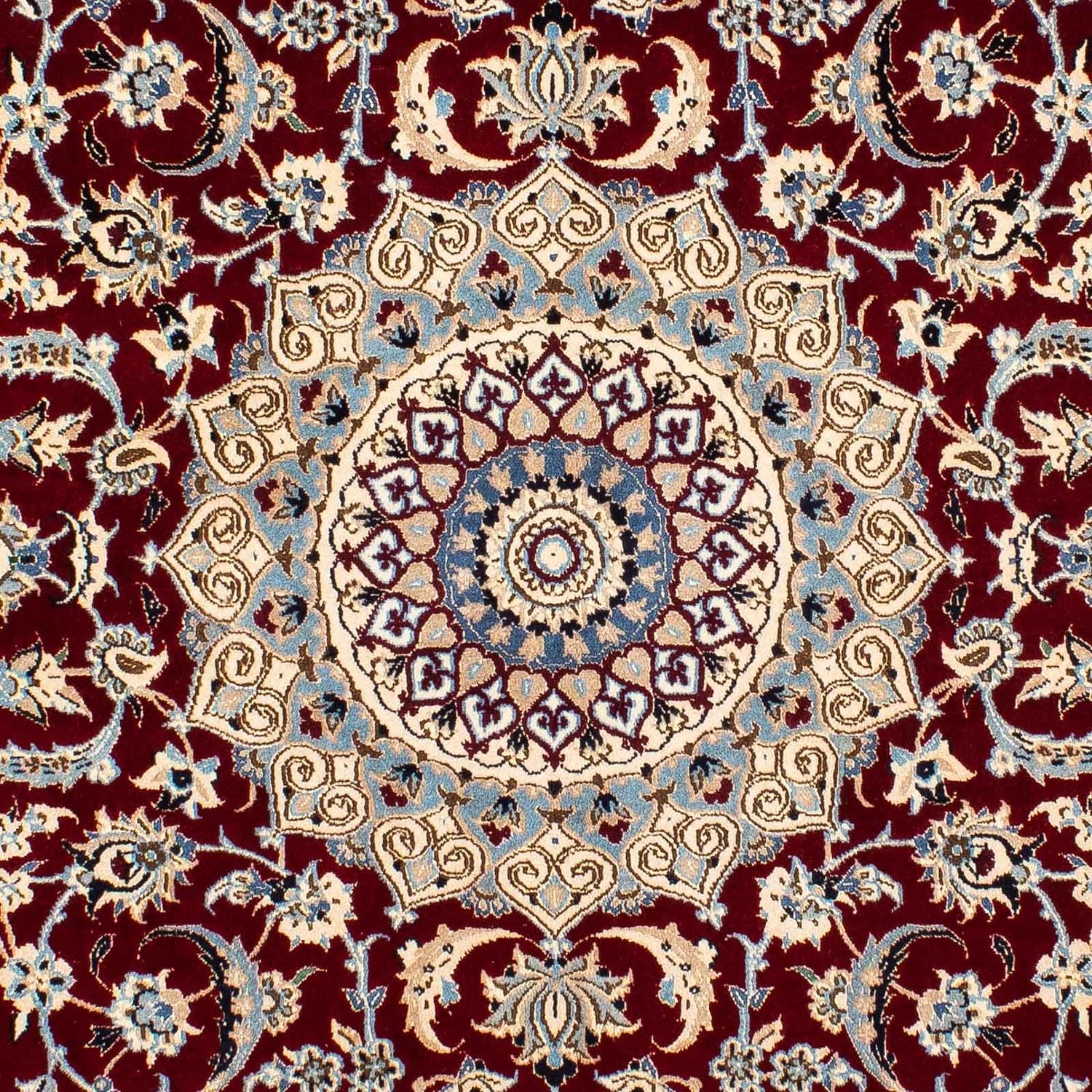 Tapis persan - Nain - Royal - 242 x 155 cm - rouge foncé
