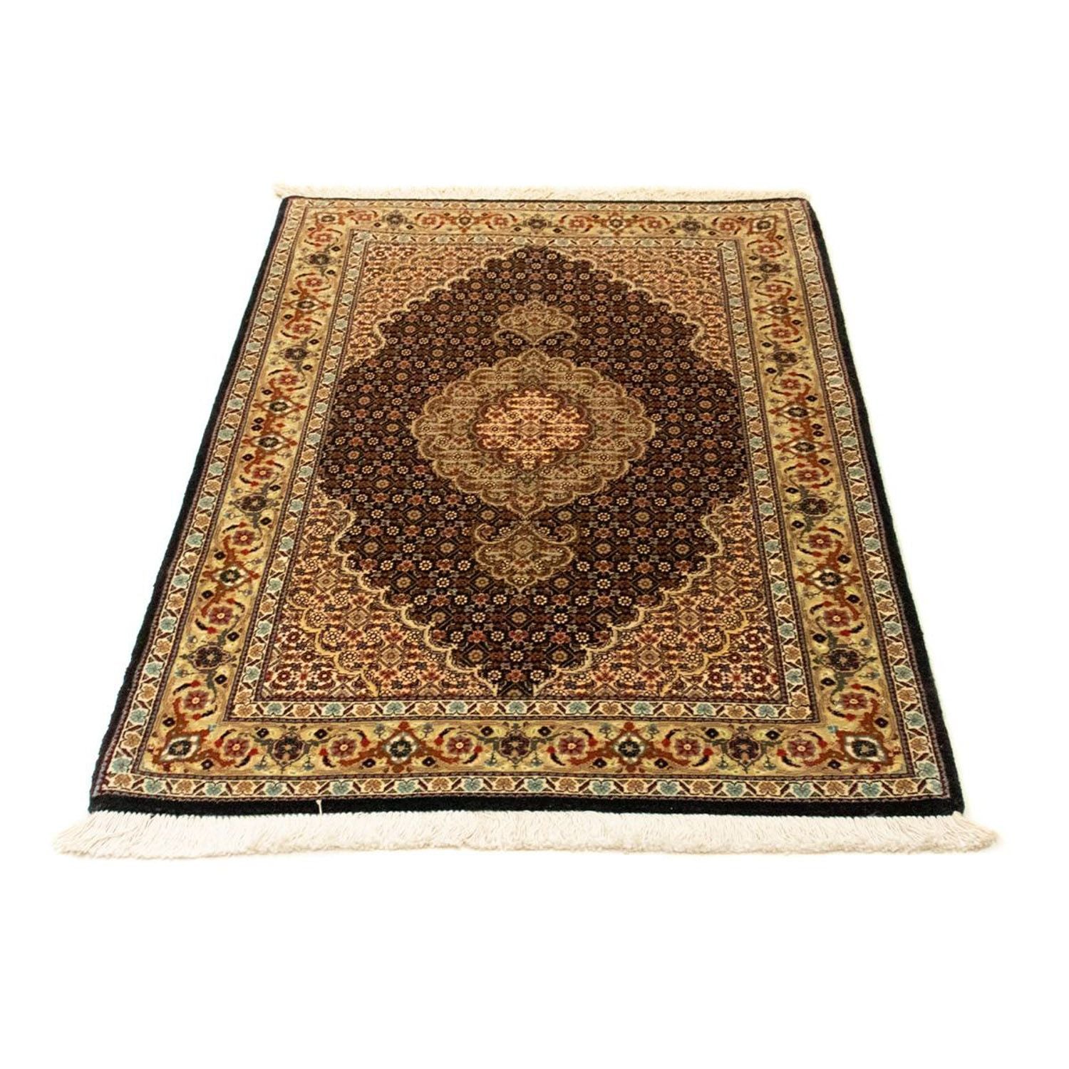 Tapis persan - Tabriz - Royal - 129 x 82 cm - bleu foncé