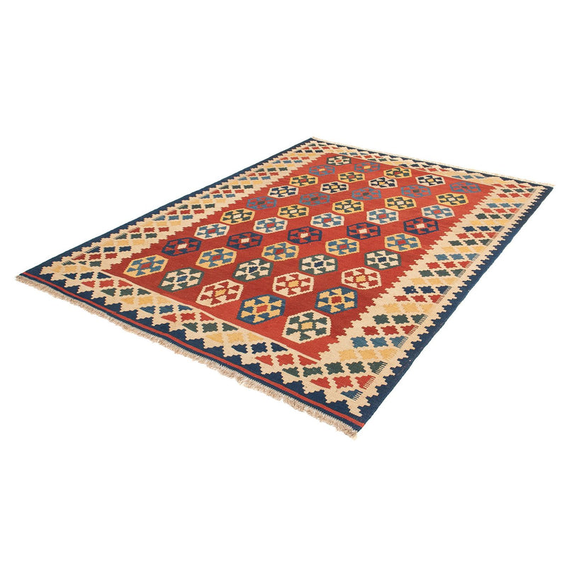 Tapis Kelim - Oriental - 212 x 152 cm - rouge foncé