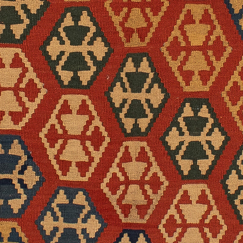 Tapis Kelim - Oriental - 181 x 155 cm - rouge foncé