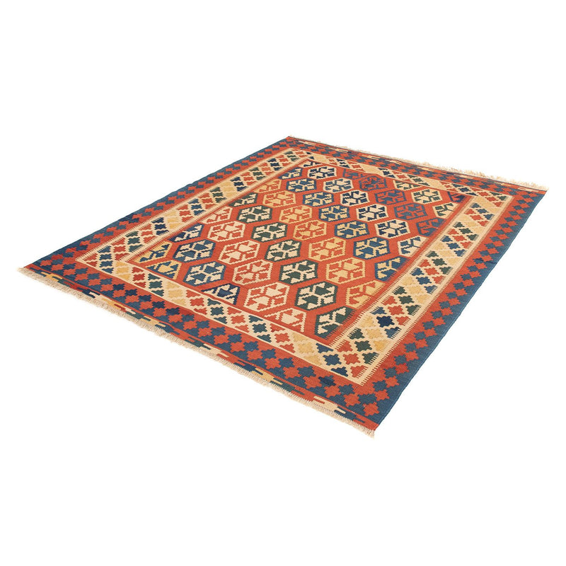Tapis Kelim - Oriental - 181 x 155 cm - rouge foncé