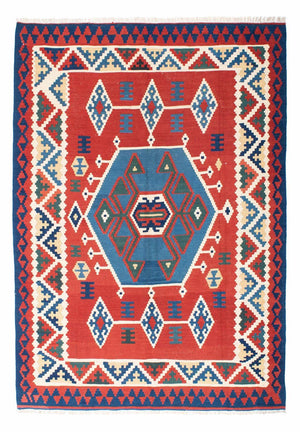 Kelim Teppich - Oriental 208 x 160 cm - rot