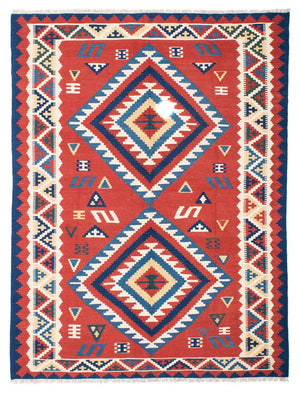 Tapis Kelim - Oriental - 213 x 160 cm - rouge