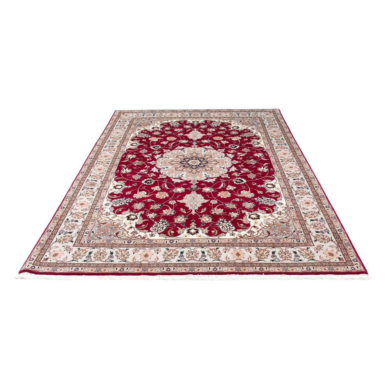 Tapis persan - Tabriz - Royal - 238 x 166 cm - rouge foncé