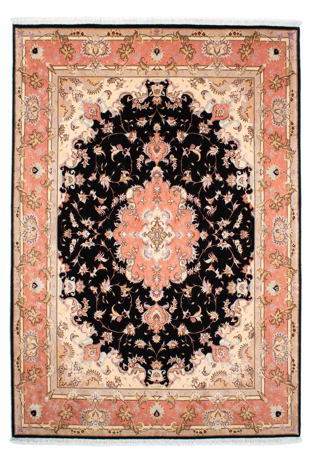Tapis persan - Tabriz - Royal - 238 x 170 cm - bleu foncé