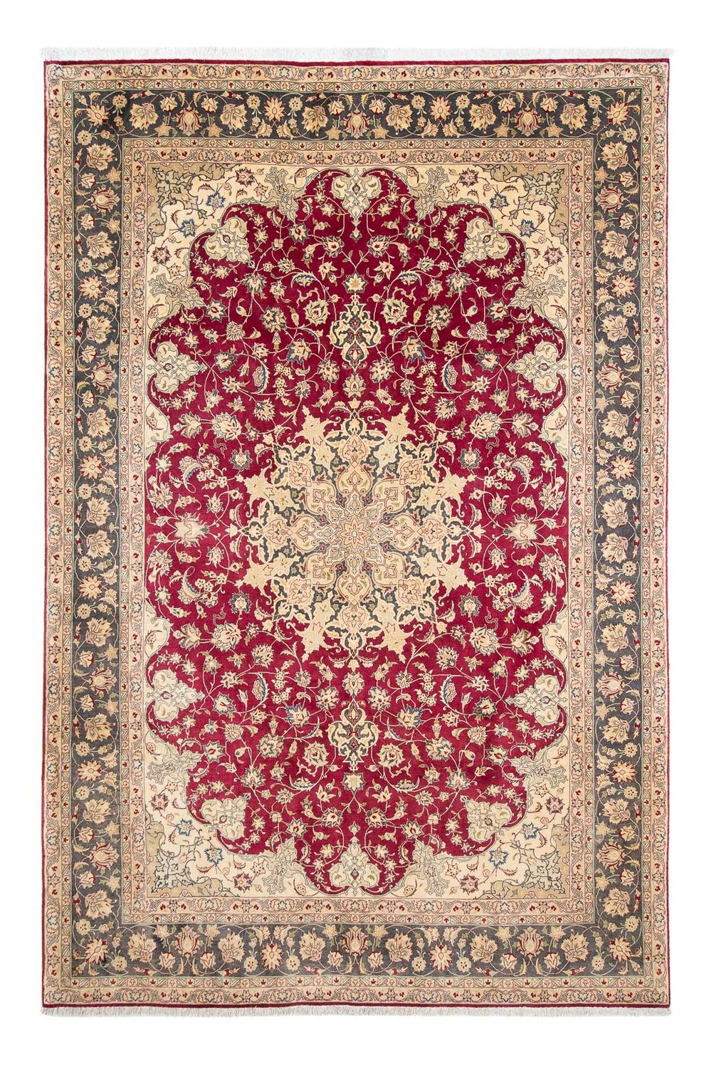 Tapis persan - Tabriz - Royal - 300 x 202 cm - rouge foncé