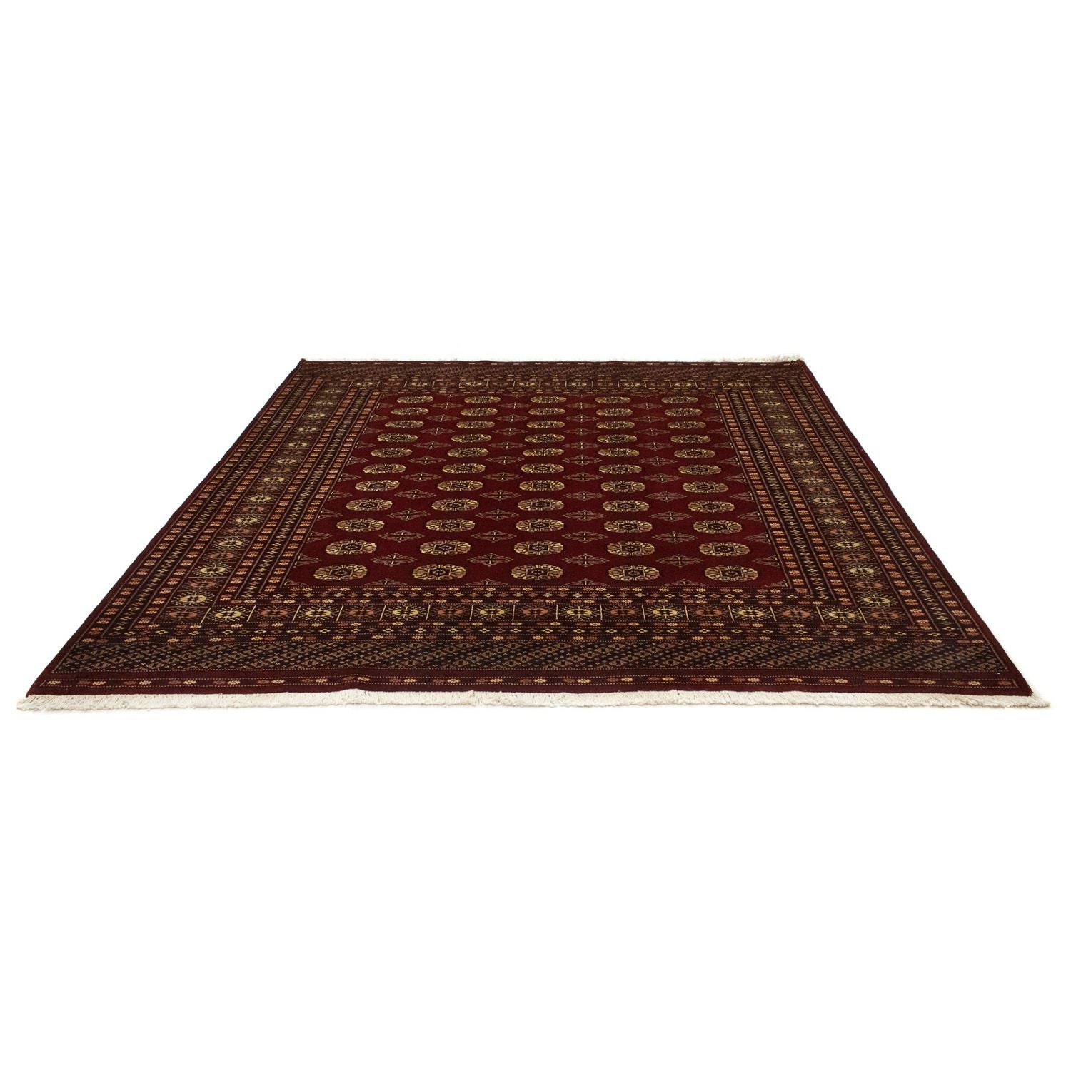 Tapis afghan - Boukhara carré  - 205 x 205 cm - rouge