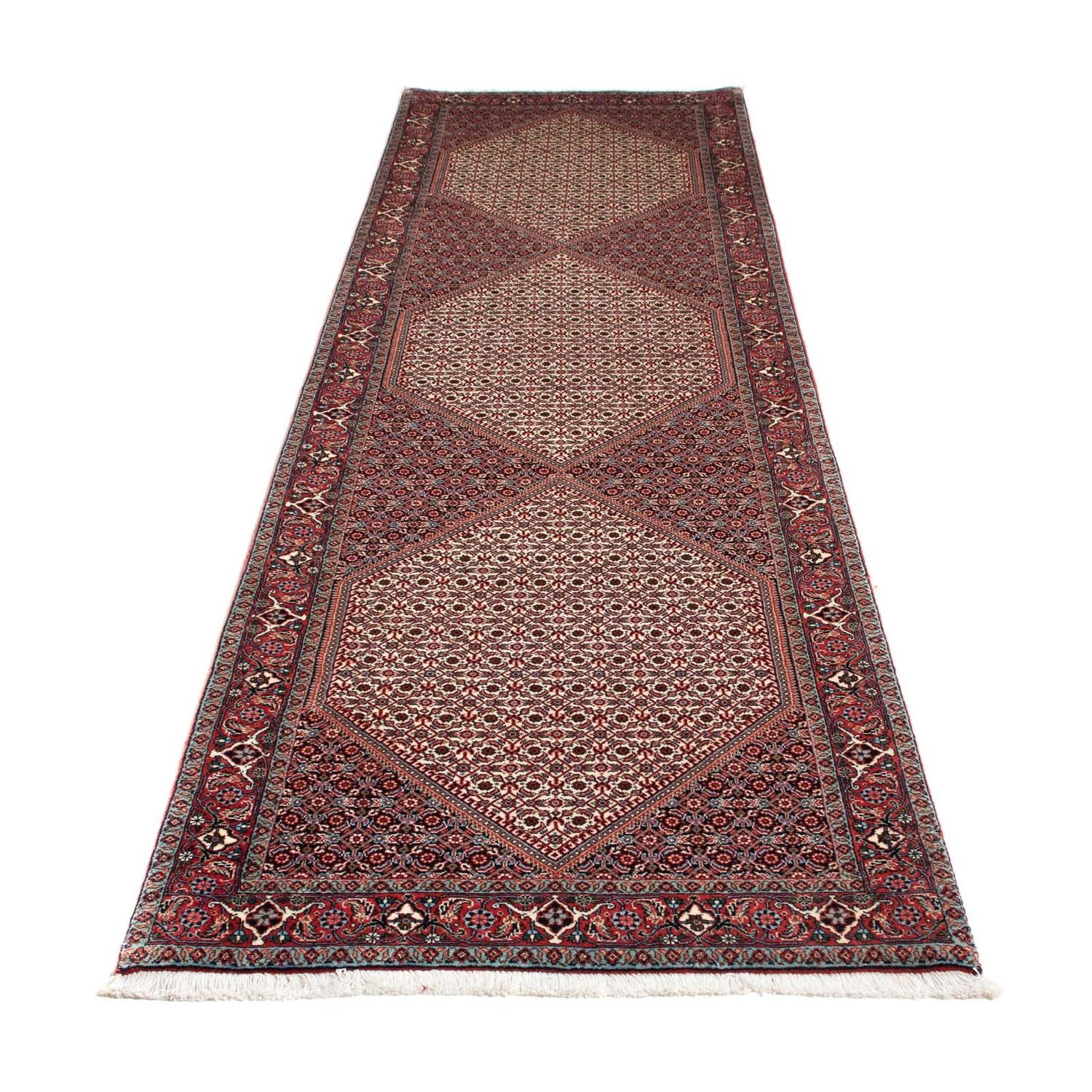 Tapis de couloir Tapis persan - Bidjar - 318 x 83 cm - beige