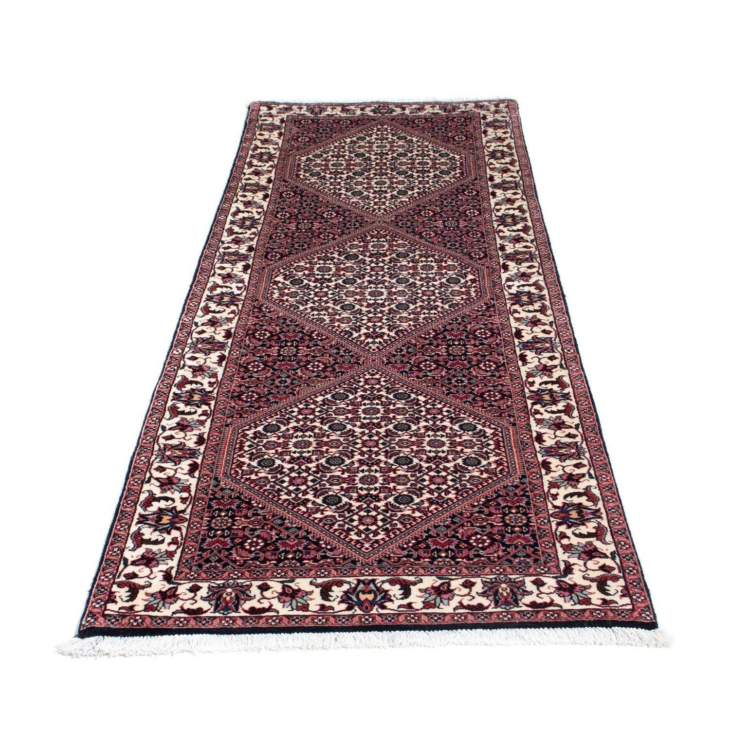 Tapis de couloir Tapis persan - Bidjar - 196 x 75 cm - bleu foncé