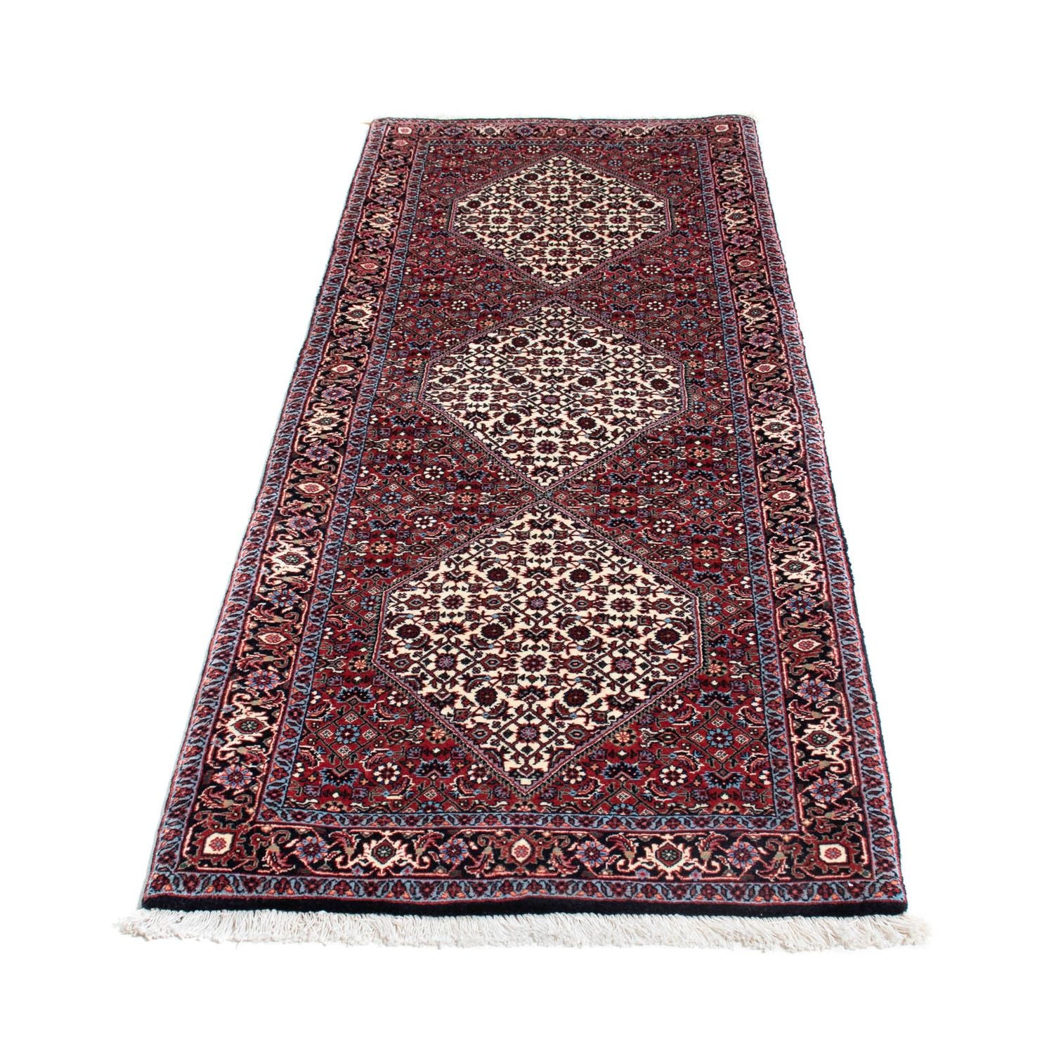 Tapis de couloir Tapis persan - Bidjar - 203 x 70 cm - bleu foncé