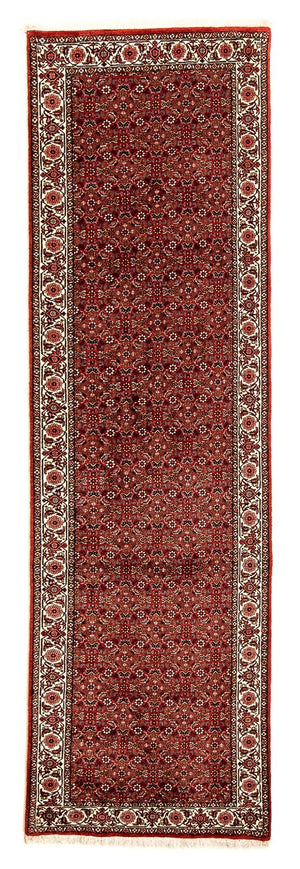 Tapis de couloir Tapis persan - Bidjar - 296 x 82 cm - rouge foncé