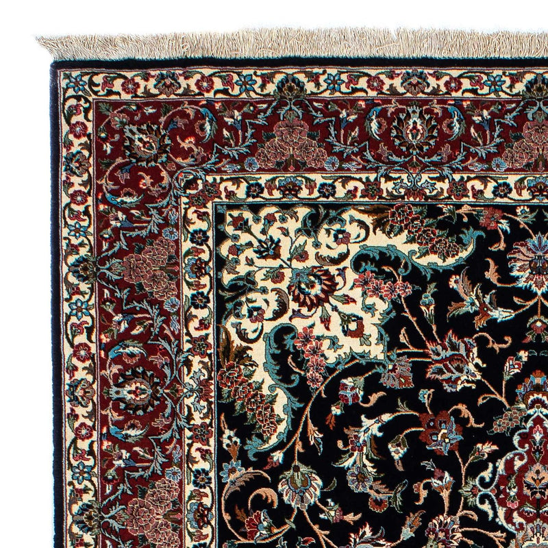 Tapis persan - Ghom - 213 x 141 cm - bleu foncé