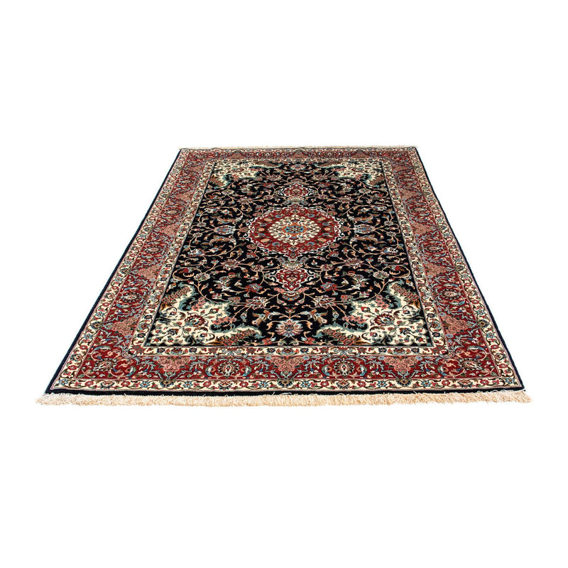Tapis persan - Ghom - 213 x 141 cm - bleu foncé