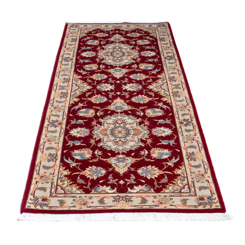 Tapis de couloir Tapis persan - Tabriz - Royal - 213 x 83 cm - rouge foncé