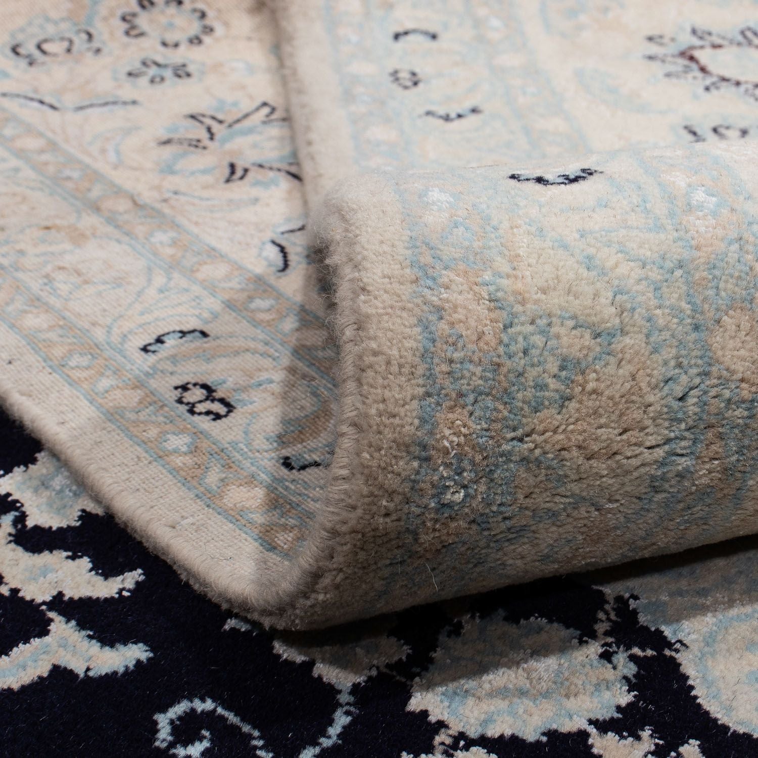 Tapis persan - Nain - 352 x 253 cm - bleu foncé