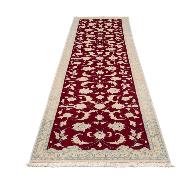 Tapis de couloir Tapis persan - Nain - 295 x 82 cm - rouge foncé