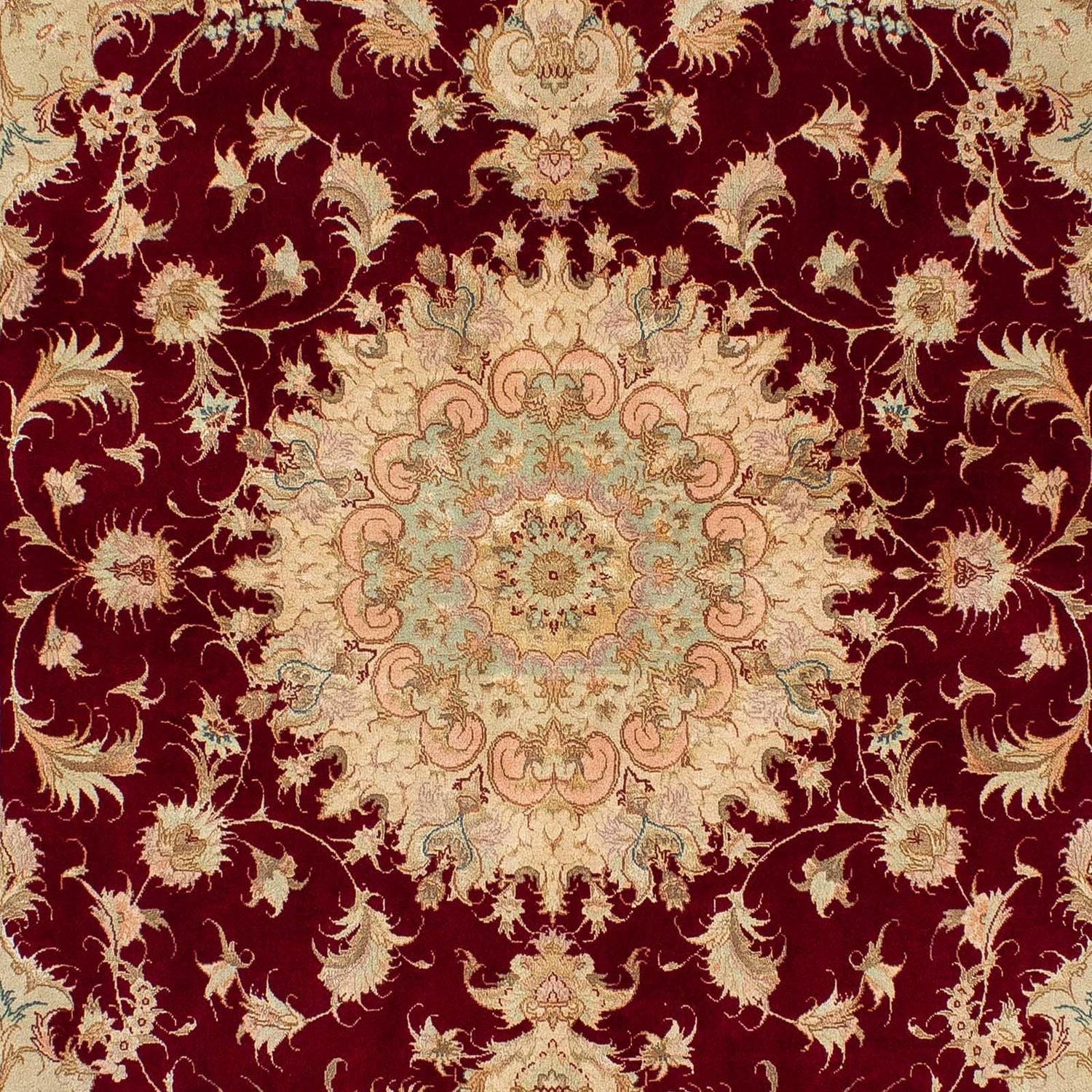 Tapis persan - Tabriz - Royal - 200 x 153 cm - rouge foncé
