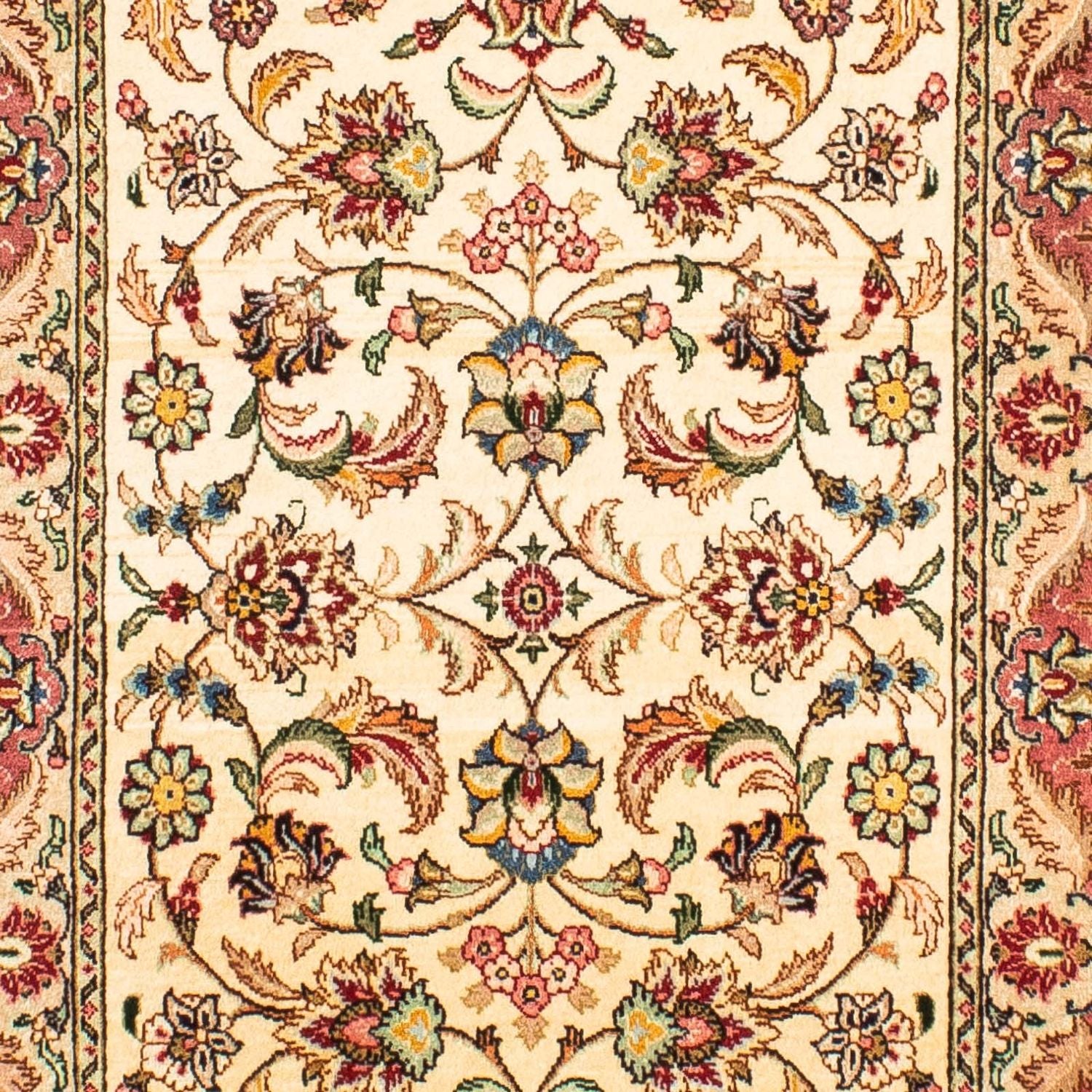 Tapis de couloir Tapis persan - Tabriz - Royal - 299 x 68 cm - beige