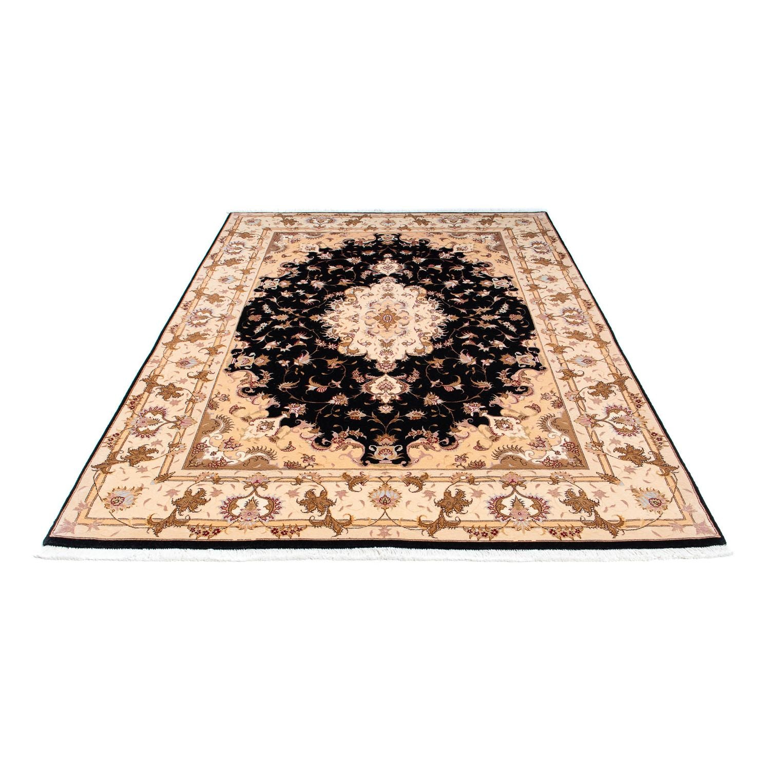 Tapis persan - Tabriz - Royal - 242 x 163 cm - bleu foncé