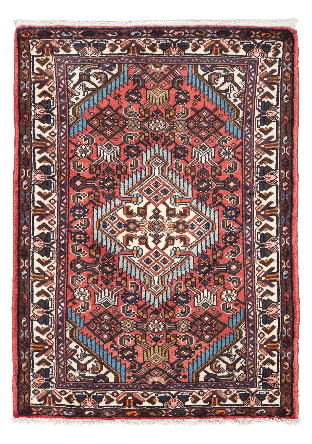 Tapis persan - Nomadic - 114 x 80 cm - rouge clair