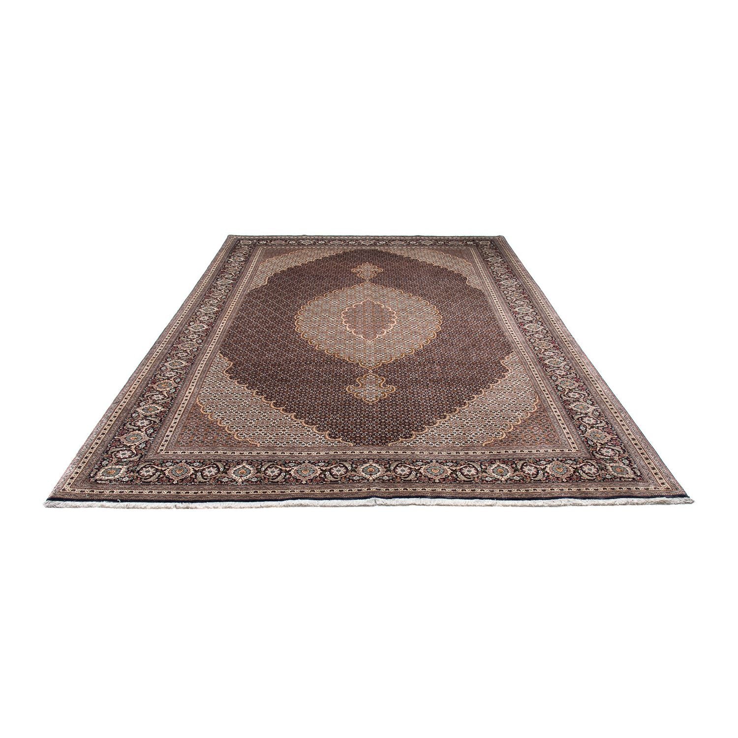 Tapis persan - Tabriz - 295 x 202 cm - bleu foncé