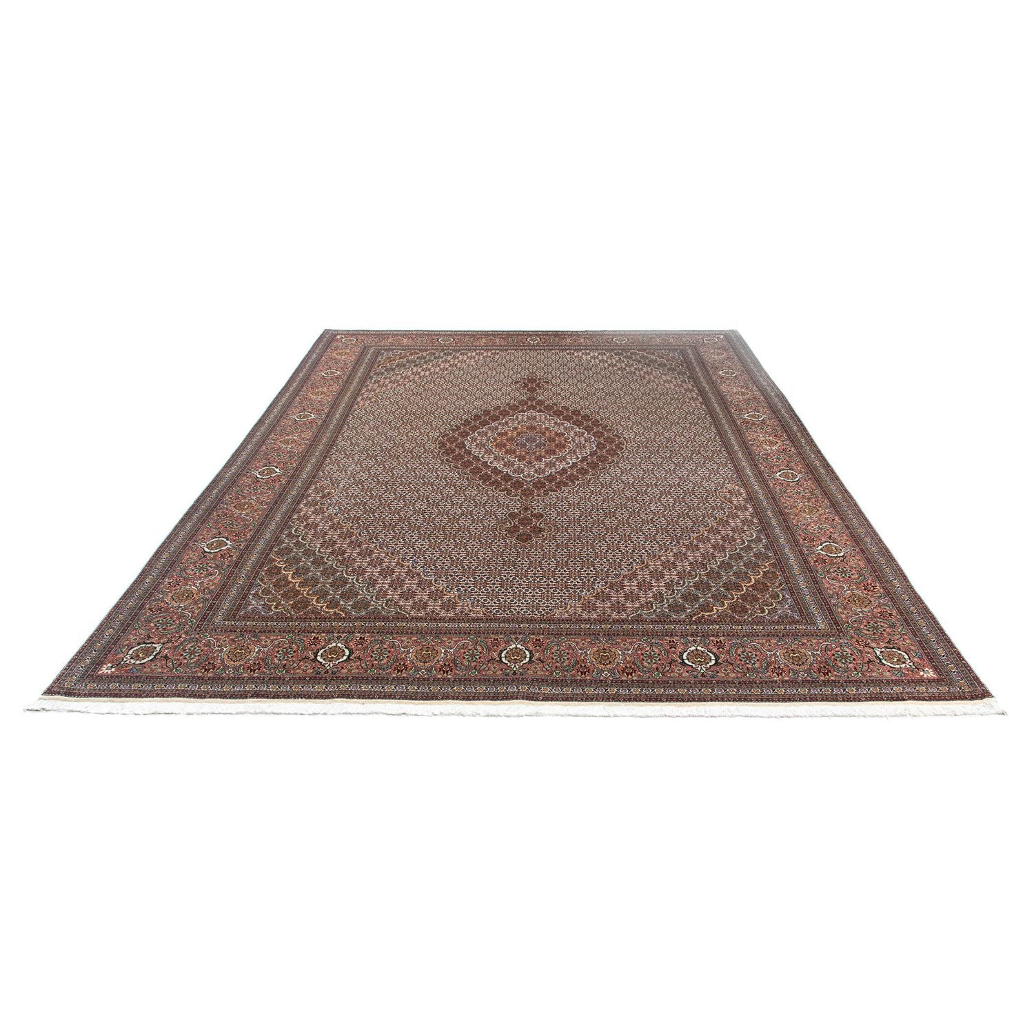 Tapis persan - Tabriz - 341 x 251 cm - marron foncé