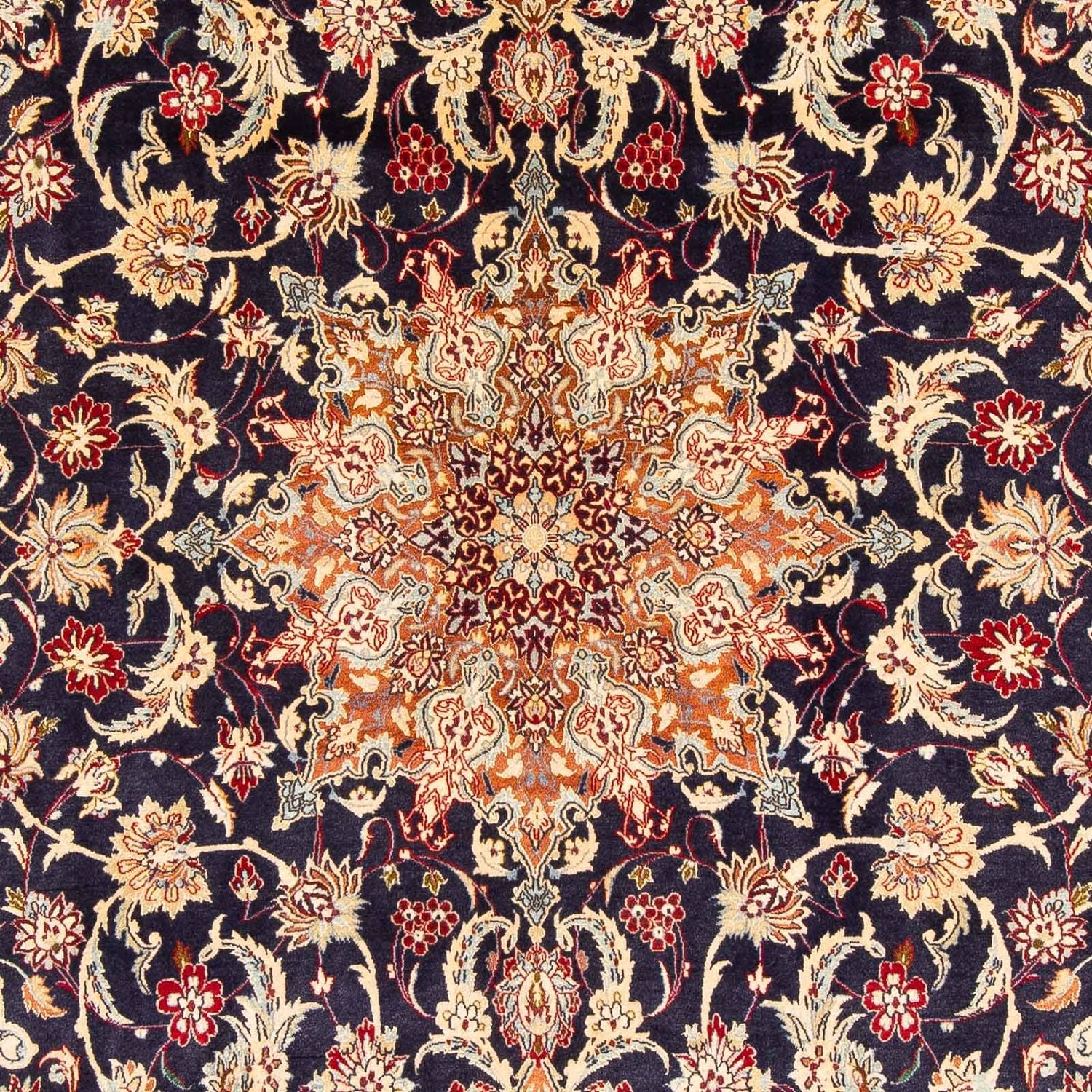Tapis persan - Isfahan - Premium - 327 x 202 cm - bleu foncé
