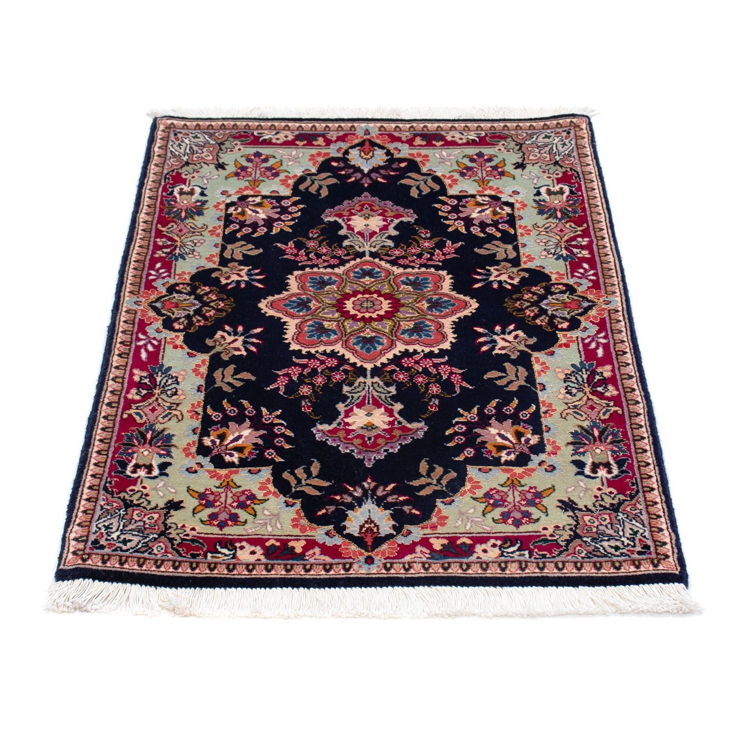 Tapis persan - Tabriz - Royal - 90 x 60 cm - bleu foncé