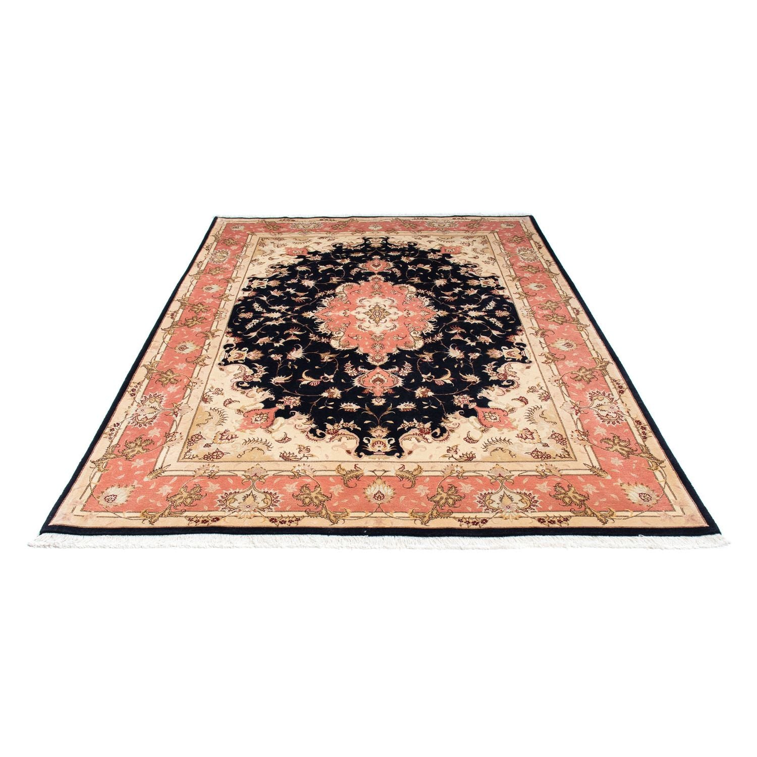 Tapis persan - Tabriz - Royal - 245 x 168 cm - bleu foncé