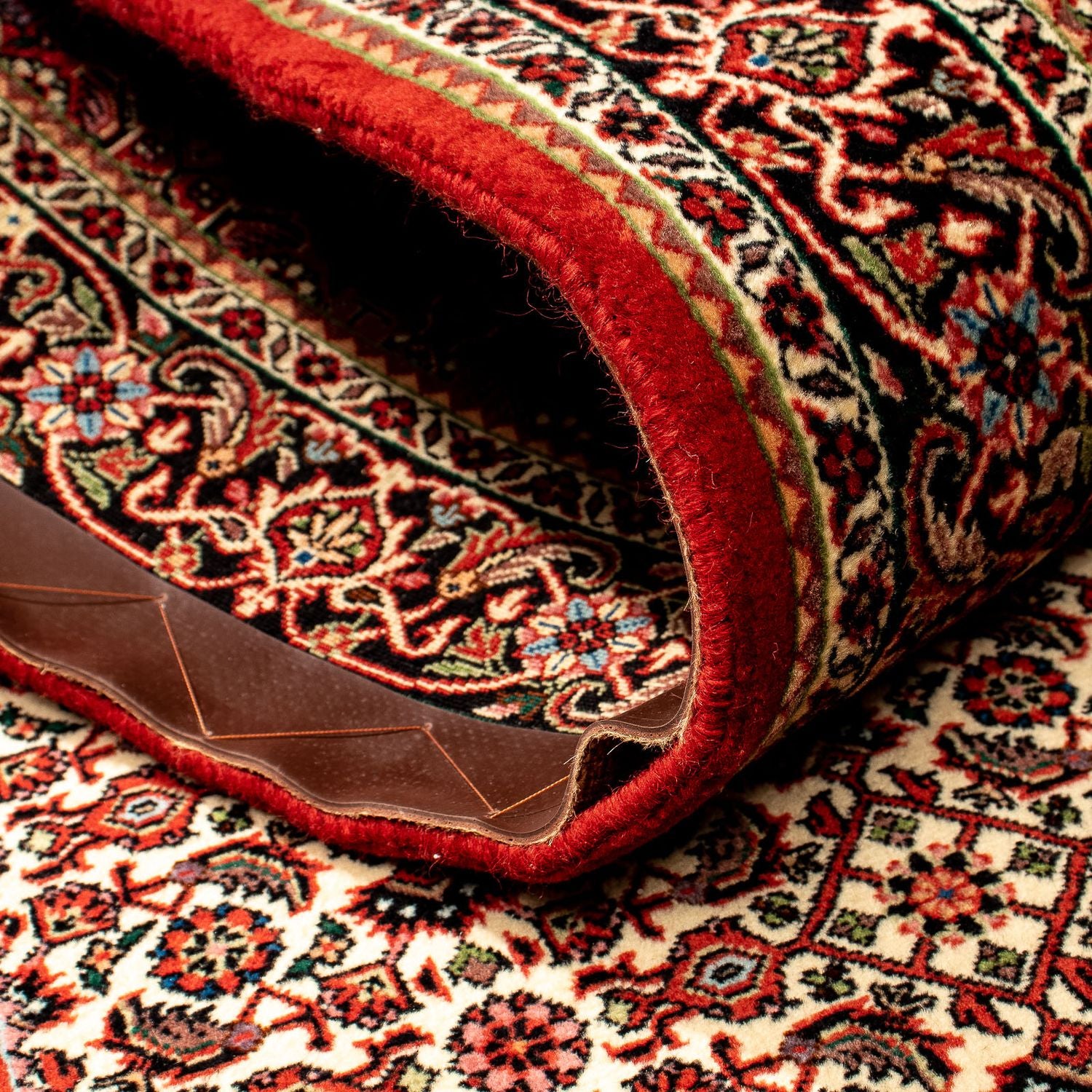 Tapis de couloir Tapis persan - Bidjar - 314 x 85 cm - rouge foncé