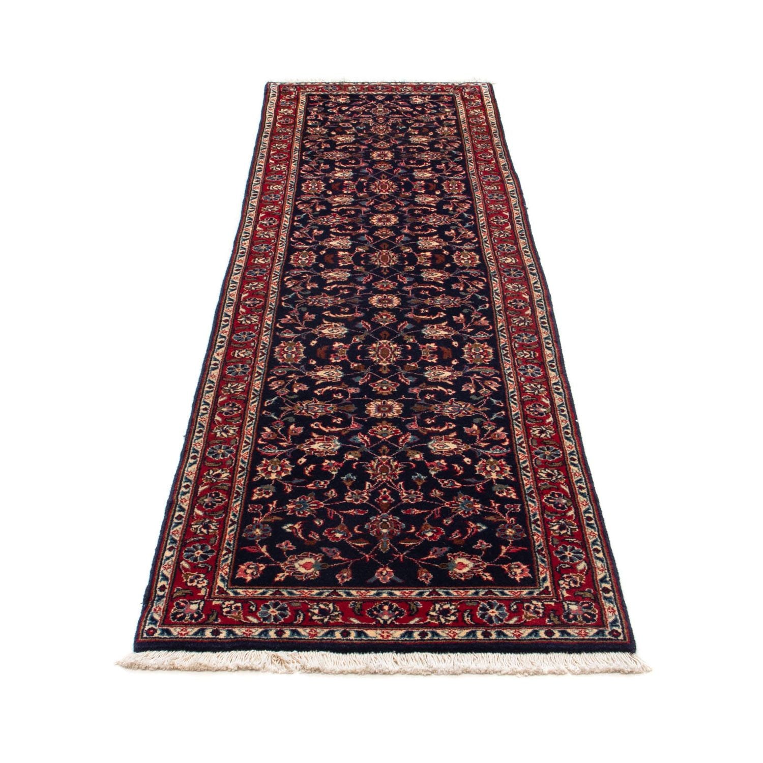 Tapis de couloir Tapis persan - Keshan - 266 x 68 cm - bleu foncé