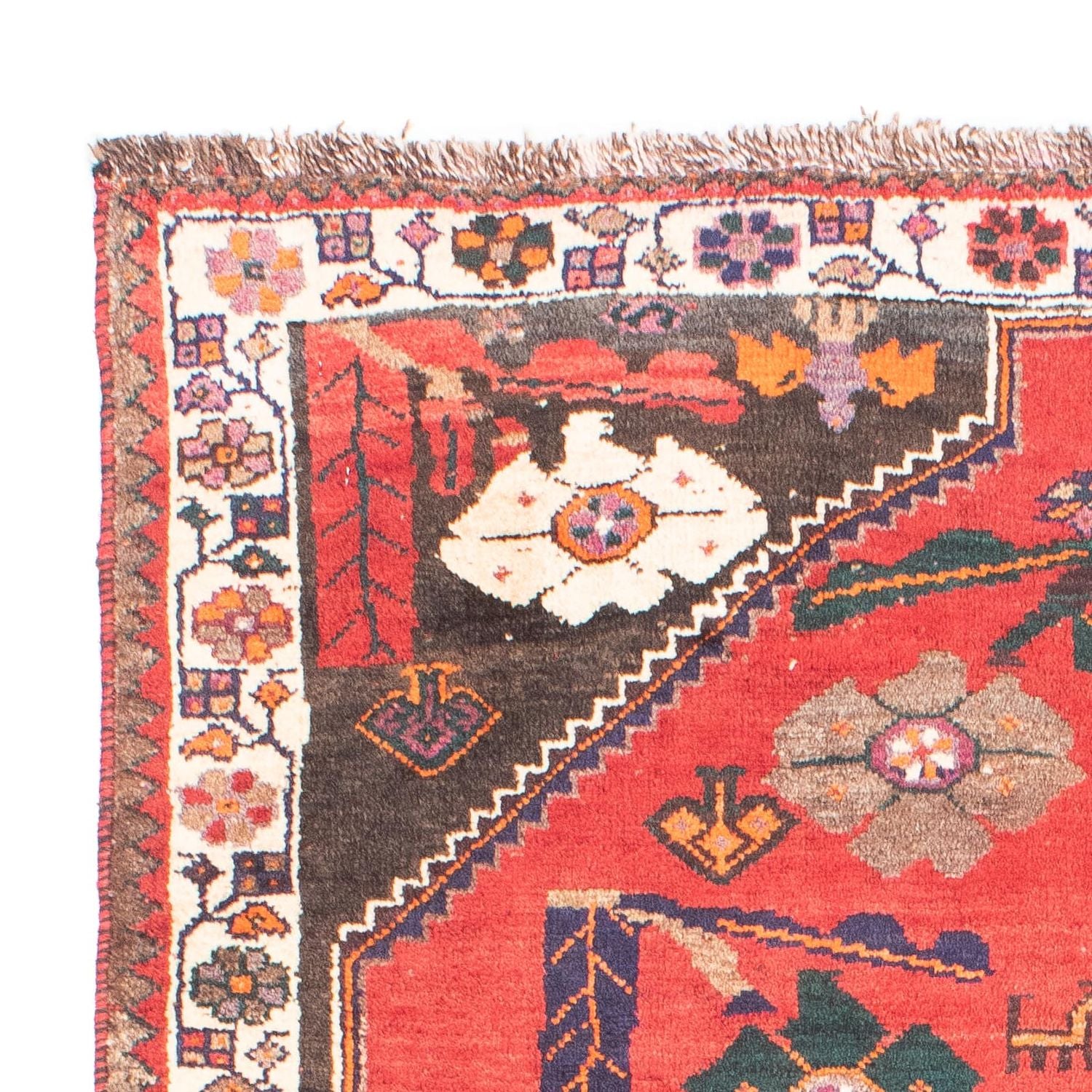 Tapis persan - Nomadic - 160 x 110 cm - rouge foncé