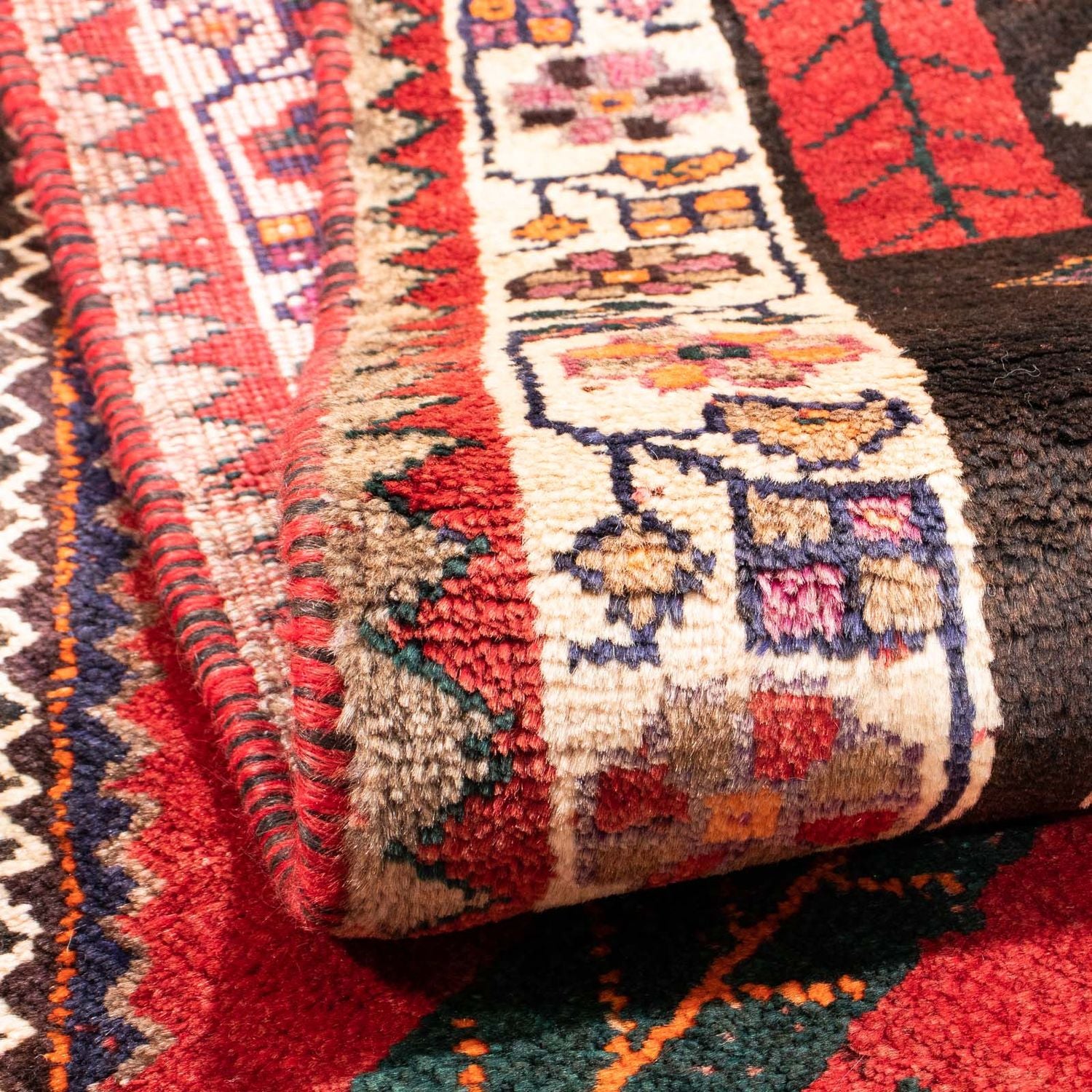 Tapis persan - Nomadic - 160 x 110 cm - rouge foncé