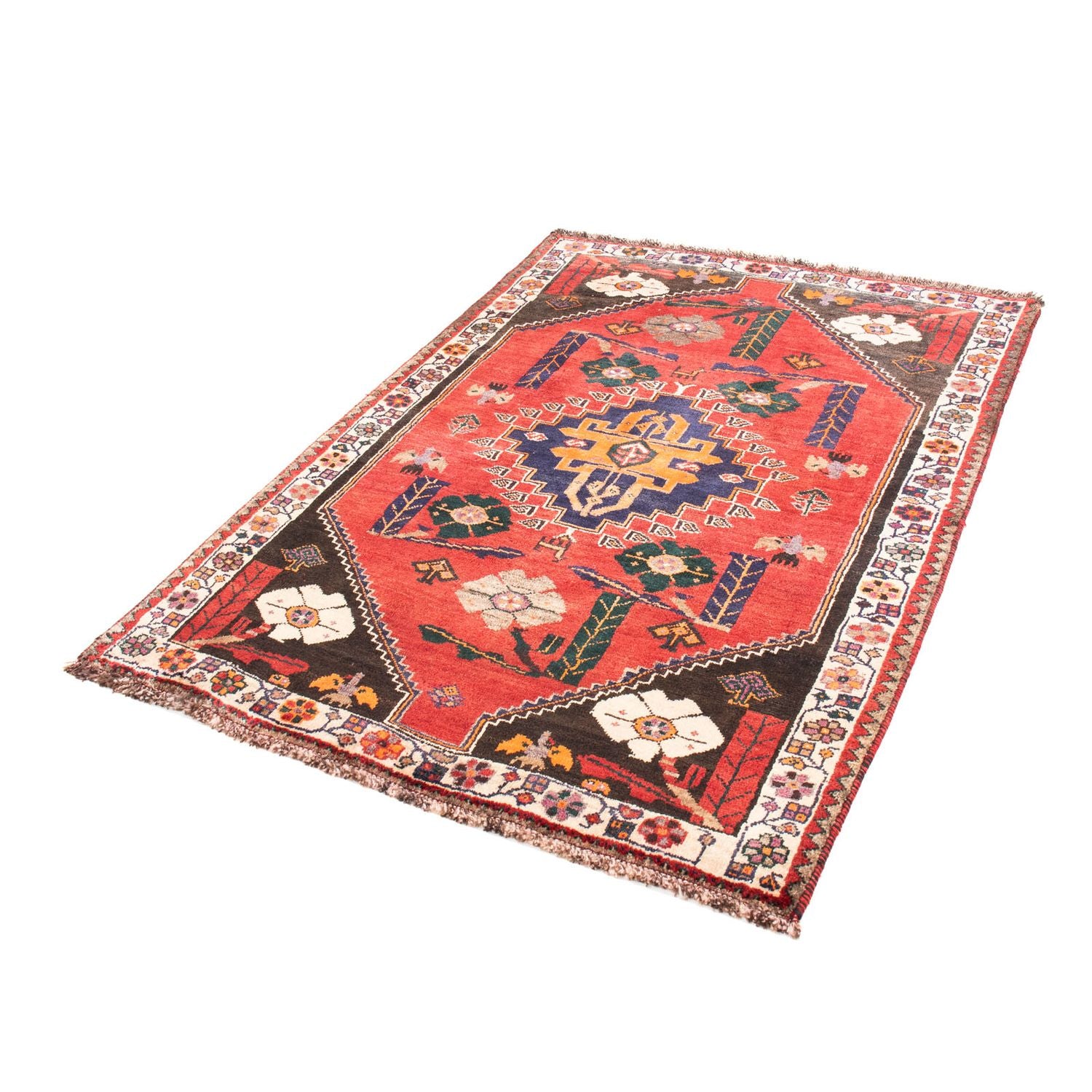 Tapis persan - Nomadic - 160 x 110 cm - rouge foncé