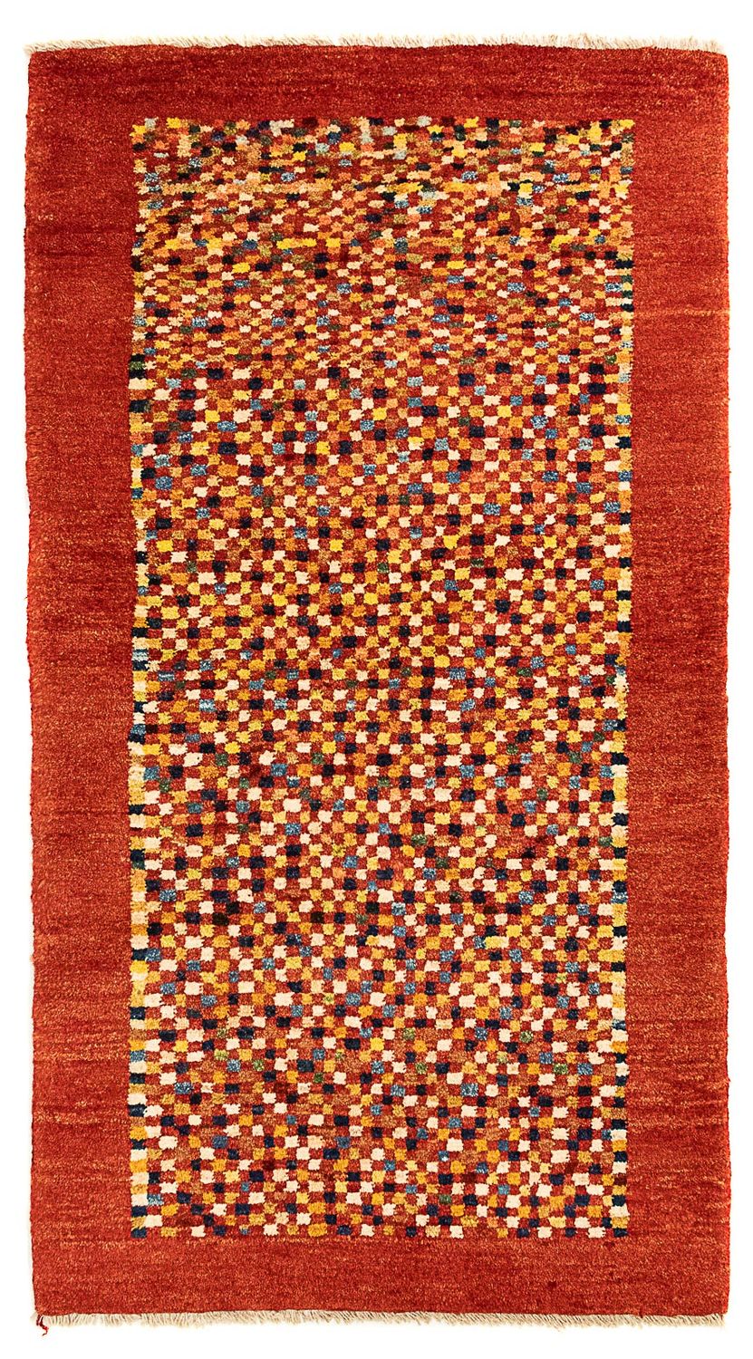 Tapis Gabbeh - Persan - 135 x 72 cm - rouge foncé
