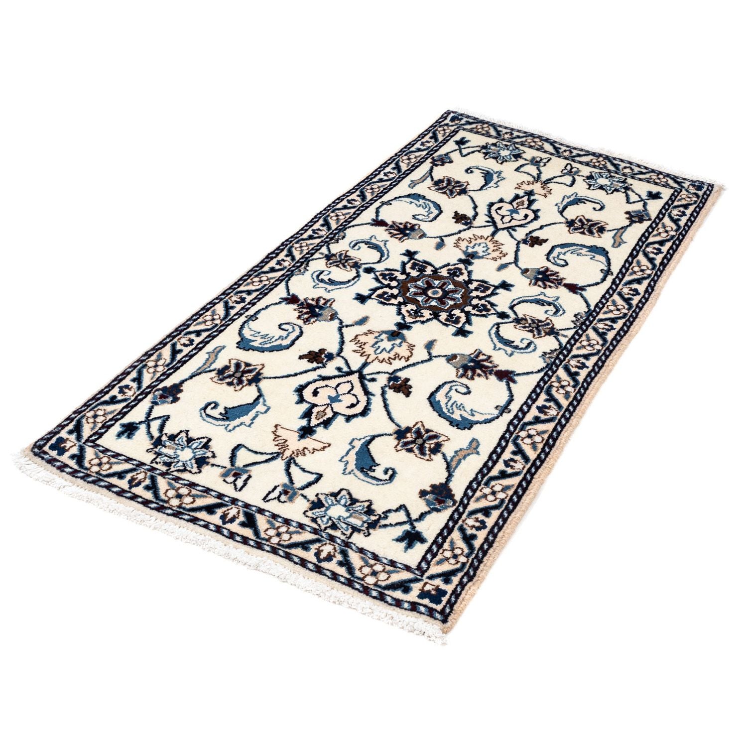 Tapis persan - Nain - 139 x 68 cm - beige