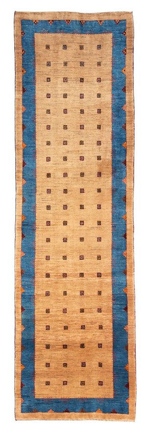 Tapis de couloir Tapis Gabbeh - Loribaft Persan - 300 x 85 cm - marron clair