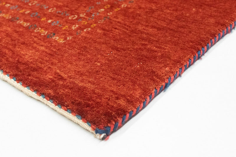Tapis Gabbeh - Loribaft Persan - 140 x 103 cm - rouge