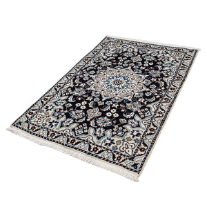 Tapis persan - Nain - 137 x 92 cm - bleu foncé