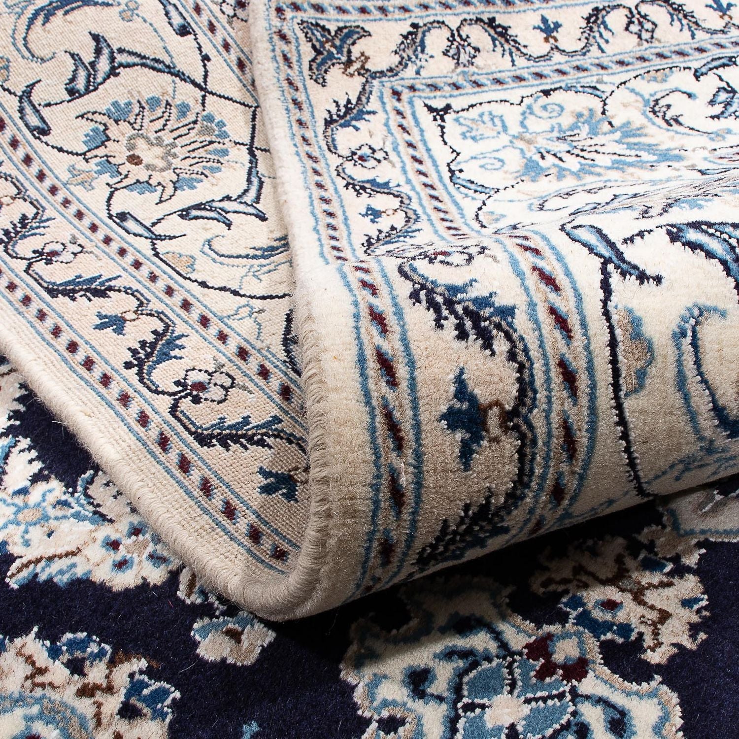 Tapis persan - Nain - 250 x 194 cm - bleu foncé