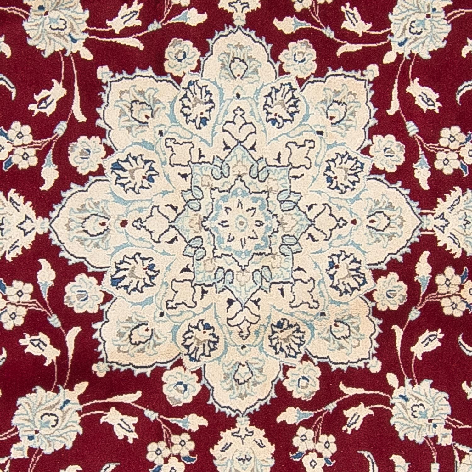Tapis persan - Nain ronde  - 245 x 245 cm - rouge foncé
