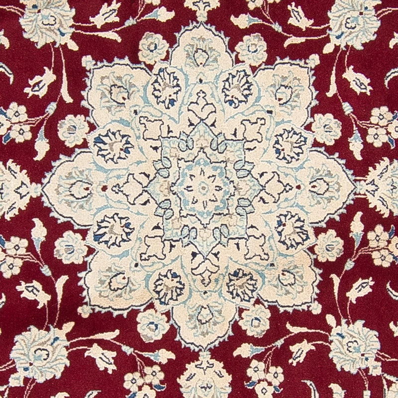 Tapis persan - Nain ronde  - 245 x 245 cm - rouge foncé