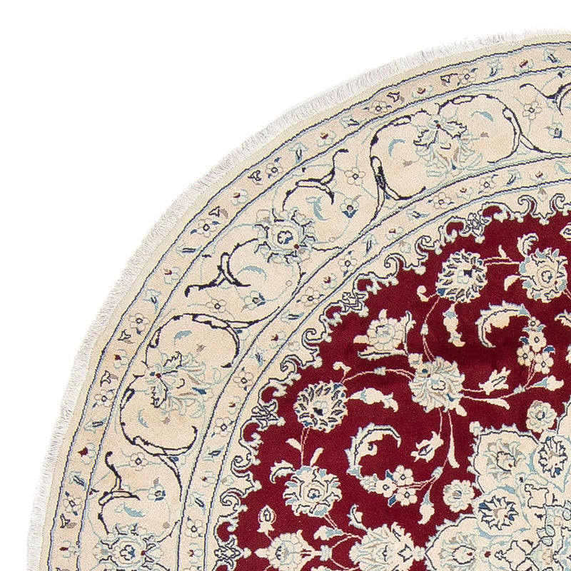 Tapis persan - Nain ronde  - 245 x 245 cm - rouge foncé