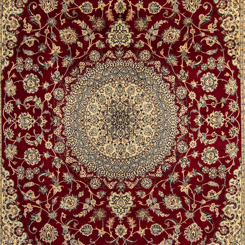 Tapis persan - Nain - Royal - 408 x 300 cm - rouge foncé